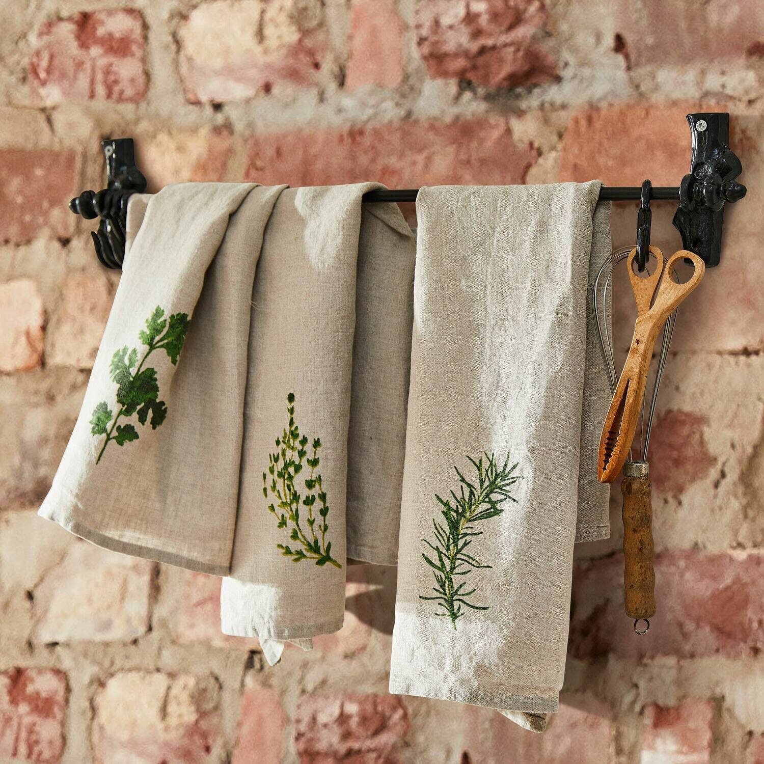 Mirabeau Geschirrtuch Geschirrtuch 3er Set Herbal Gardens beige/grün, none – Bild 5 von 5
