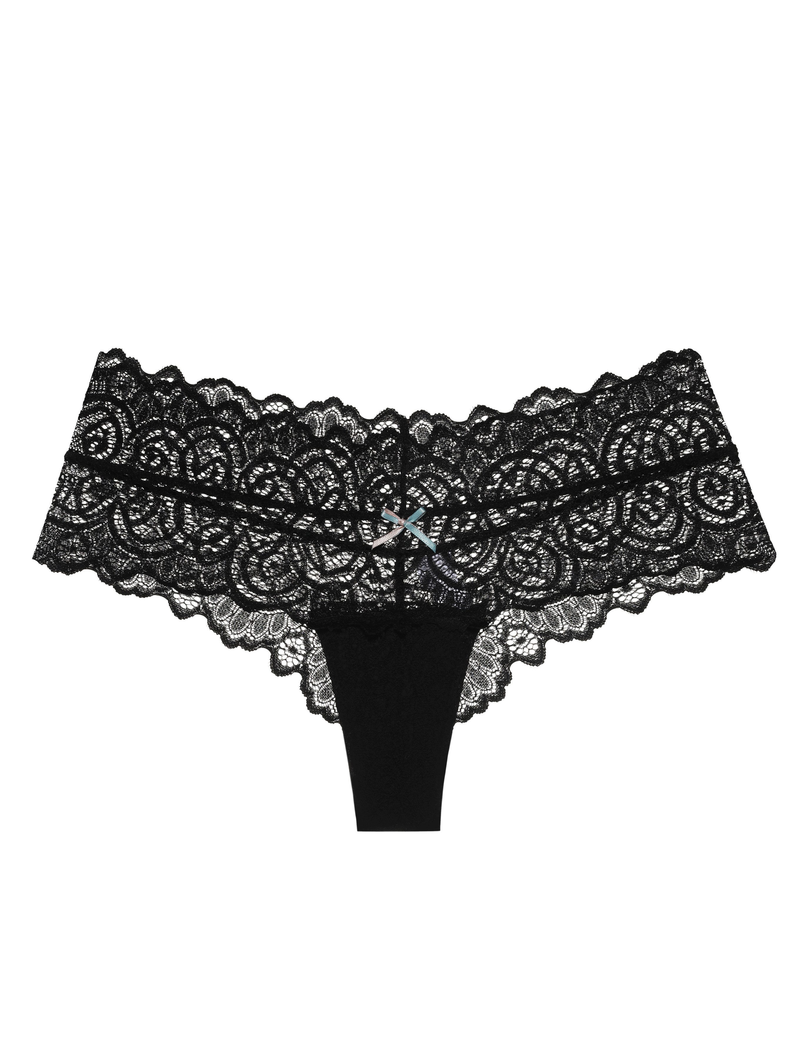 Elegant Love Tangaslip Unterwäsche in Spitzenoptik, Sexy Damen Dessous, Slip, Panties Tanga /V-Strings mit Schleife, Höschen Lingerie