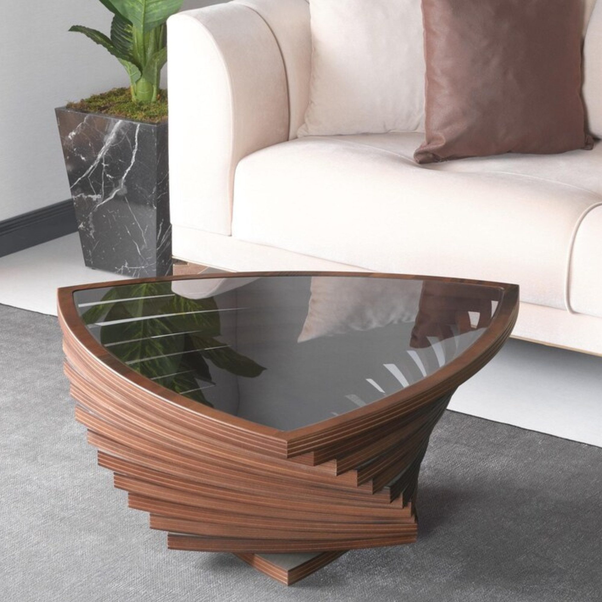 alesvelt Couchtisch Couchtisch rustikal handgefertigt Nussbaum, Beistelltis günstig online kaufen