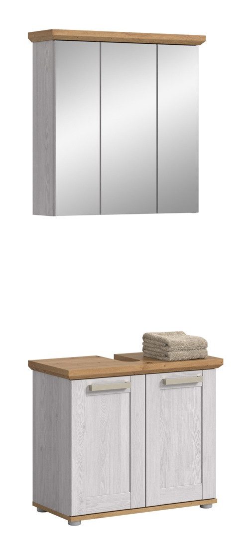 xonox.home Badmöbel-Set Badkombination Verona, 2-teilig, Sibiu Larche / Artisan Eiche ohne, (2-St), Badezimmerset