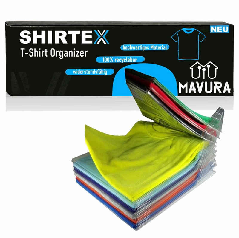 MAVURA Organizer SHIRTEX T-Shirt Organizer Kleiderschrank Schrank Organizer Stapelbar, Aufbewahrungstasche Wäsche [10er Set]
