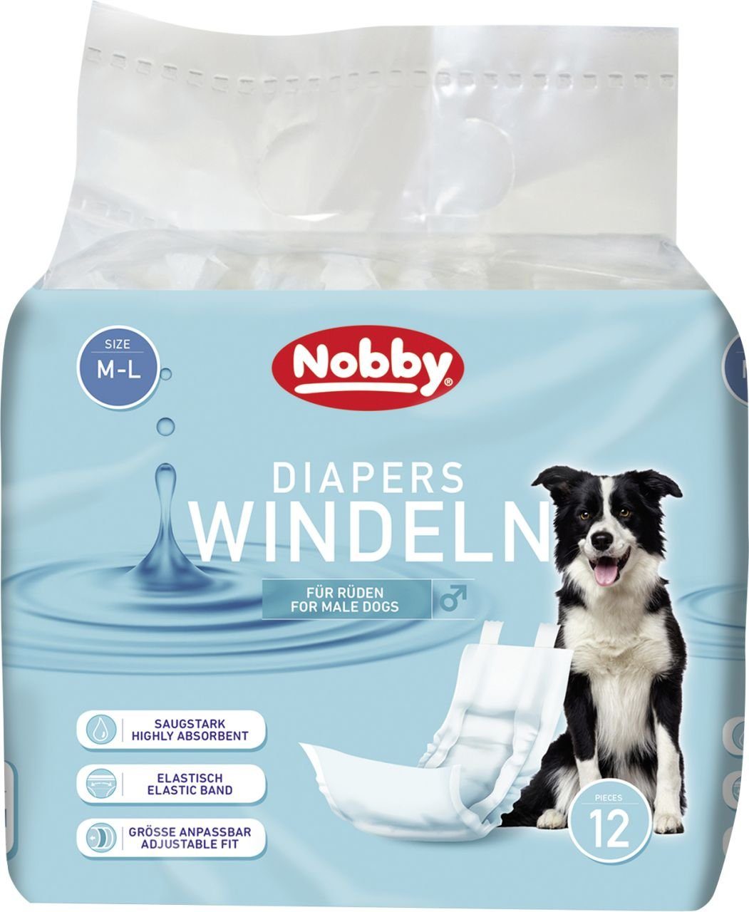 Nobby Hundehandtuch Nobby Windeln für Rüden 12 St. 46 - 60 cm Größe