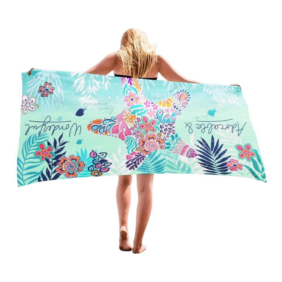 nsihing Strandtuch 70x140 cm Strandlaken Strandhandtuch Mikrofaser Schnelltrocknend, (1-St), Leichtes, Sandfrei, Badetuch für Strand Schwimmen Sauna Camping