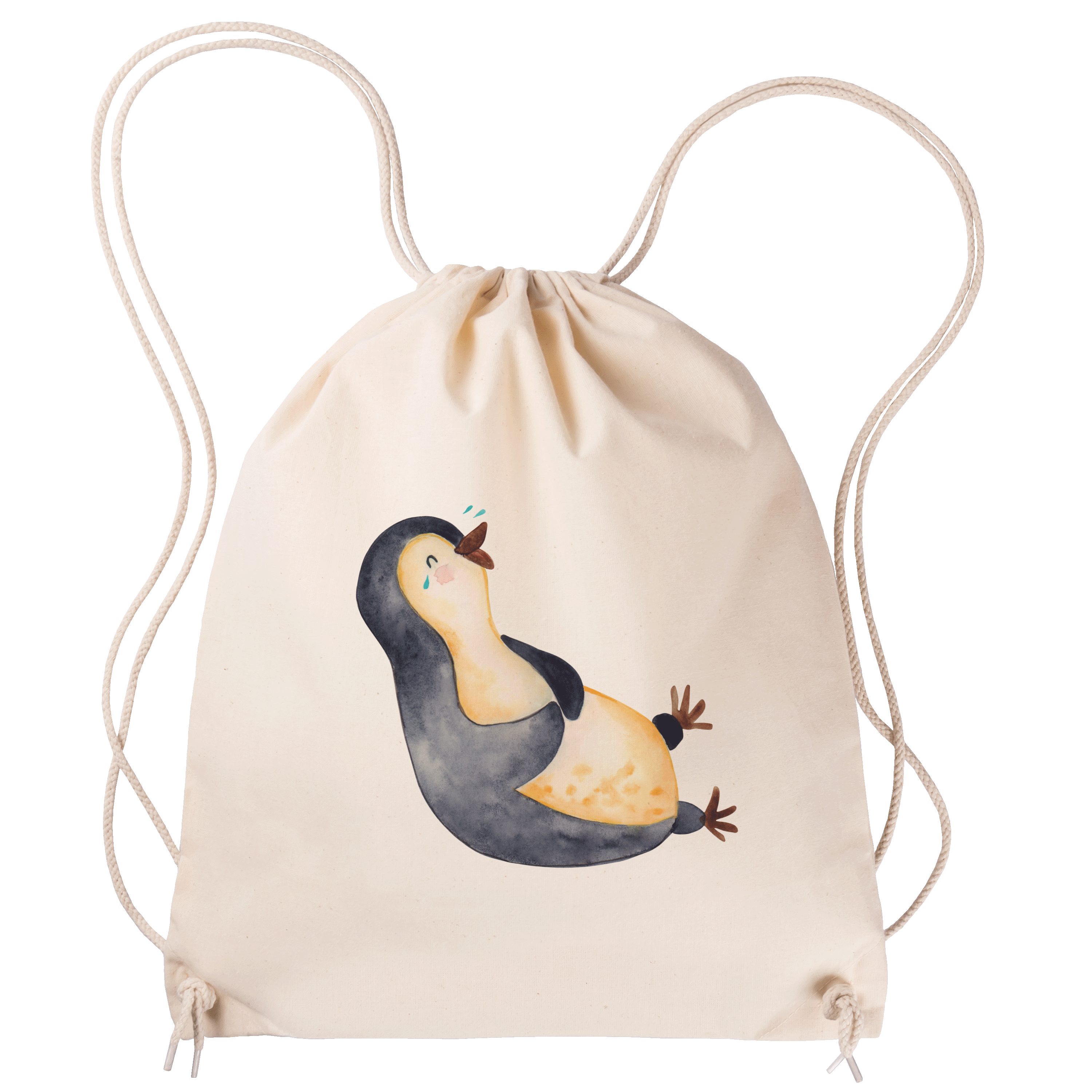 Sporttasche Pinguin Lachen, Turnbeutel, Transparent, Haha, Pinguine, Beutel Rucks