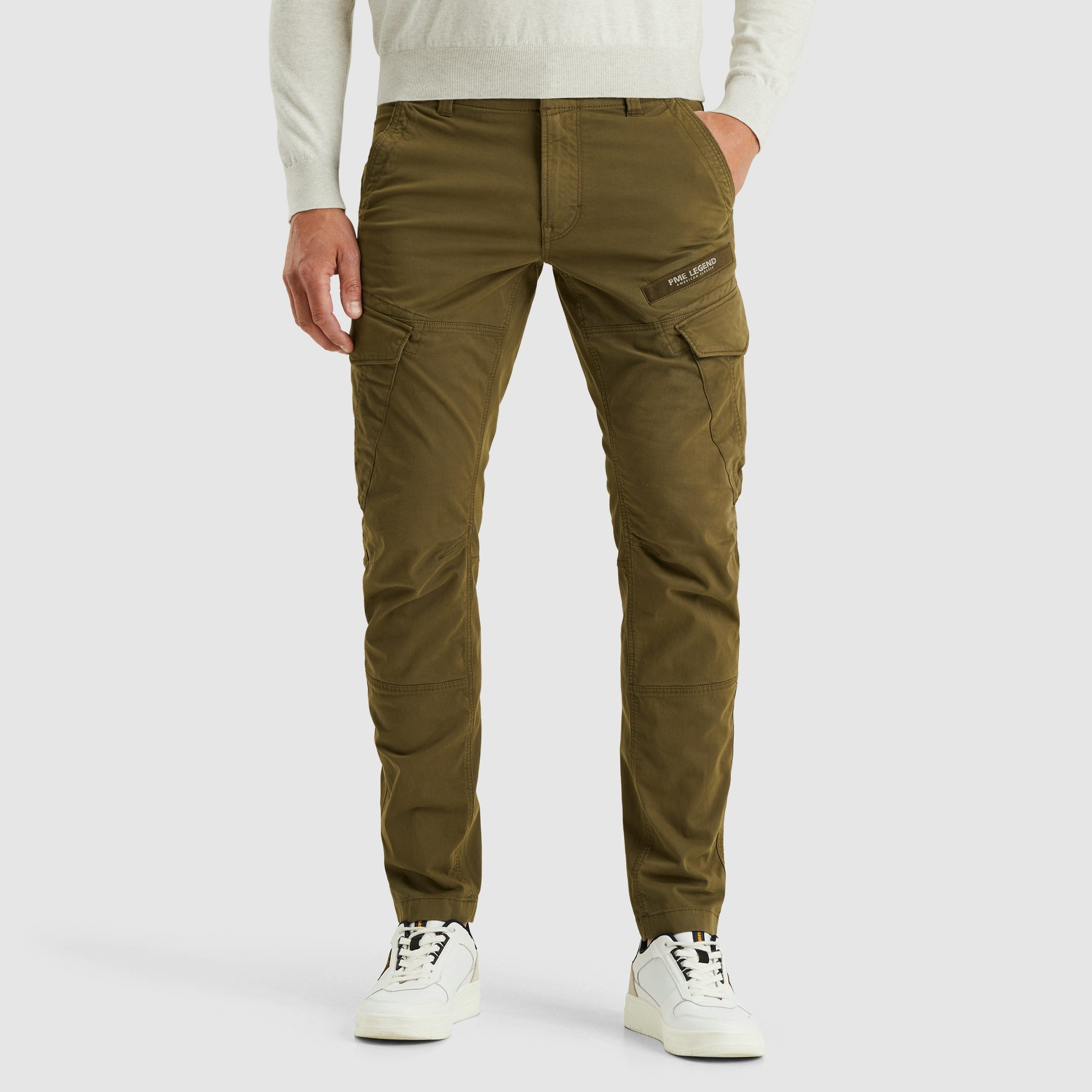 PME LEGEND Cargohose Nordrop Stretch Twill mit Logo Stickerei