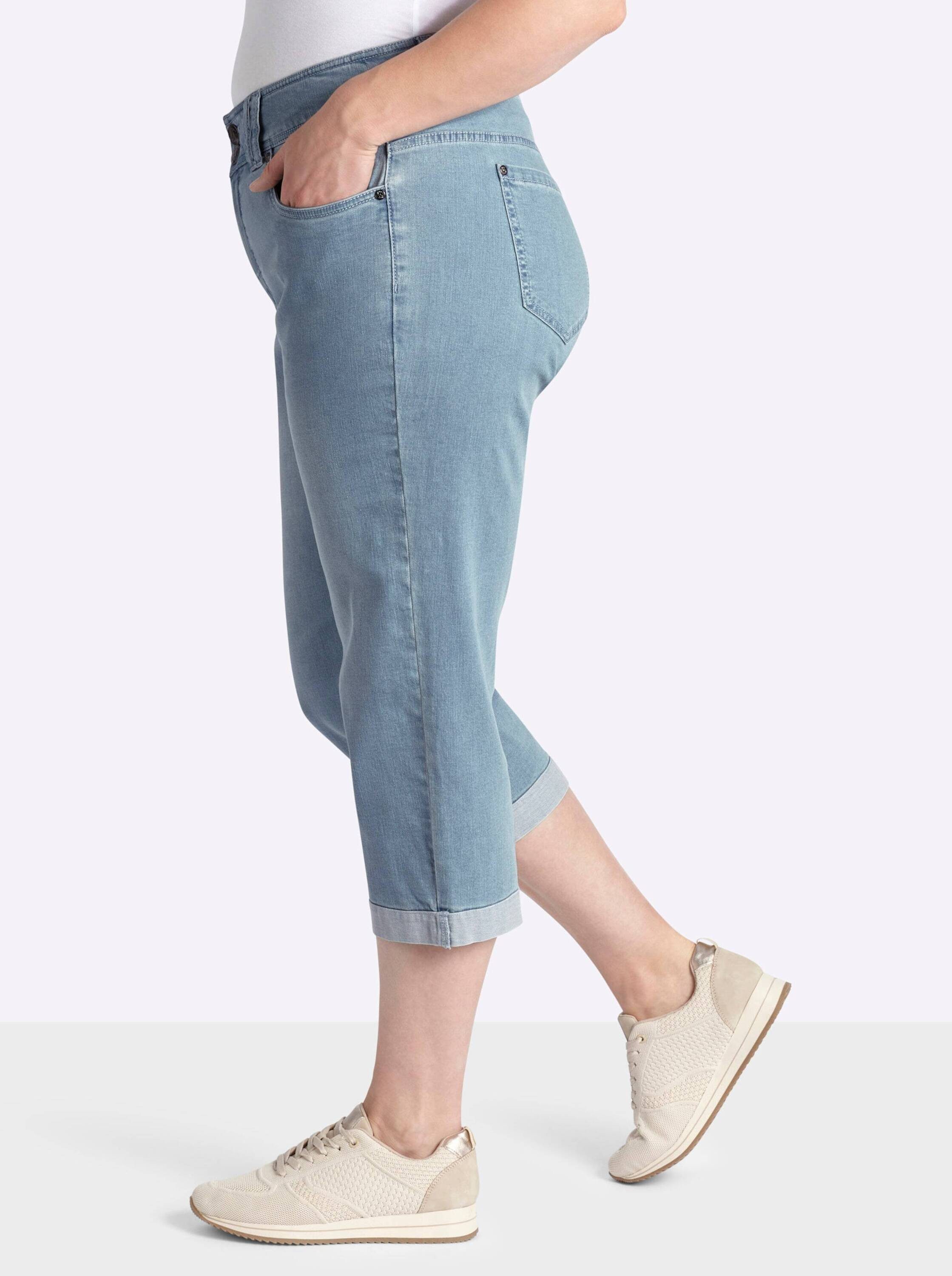 Sheego Jeansshorts 3/4-Jeans erhöht