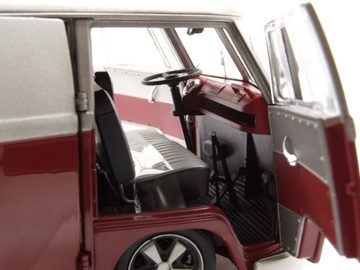 Schuco Modellauto VW T1 b Bus Lowrider rot matt grau Modellauto 1:18 Schuco, Maßstab 1:18