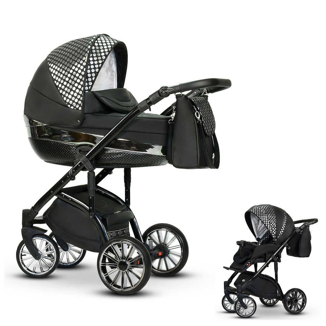babies-on-wheels Kombi-Kinderwagen Luxus Kinderwagen 2 in 1 Vip Lux - 11  Teile - von Geburt bis 4 Jahre in 16 Farben
