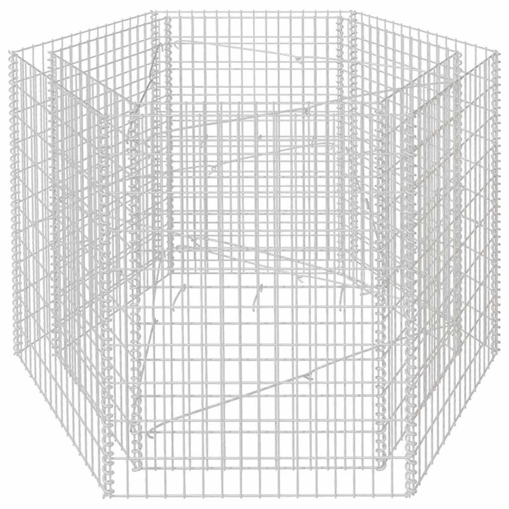 furnicato Hochbeet Gabionen-160x140x100 cm Silber verzinkter Stahl