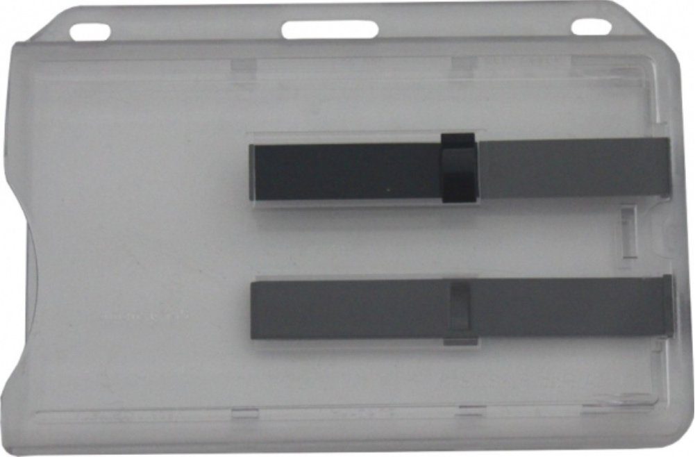 Kranholdt Schlüsselanhänger Kartenhalter transparent Polykarbonat 2 passend Langloch, Schwarz 2 Farbe: mit Ründlöchern (10-tlg), und aus für Karte, 2 in Ausschiebern