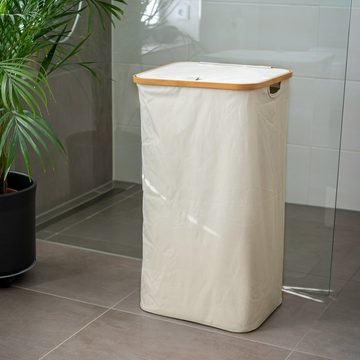 bremermann Wäschekorb Wäschesammler mit herausnehmbarem Sack & Deckel, ca. 100 Liter, beige