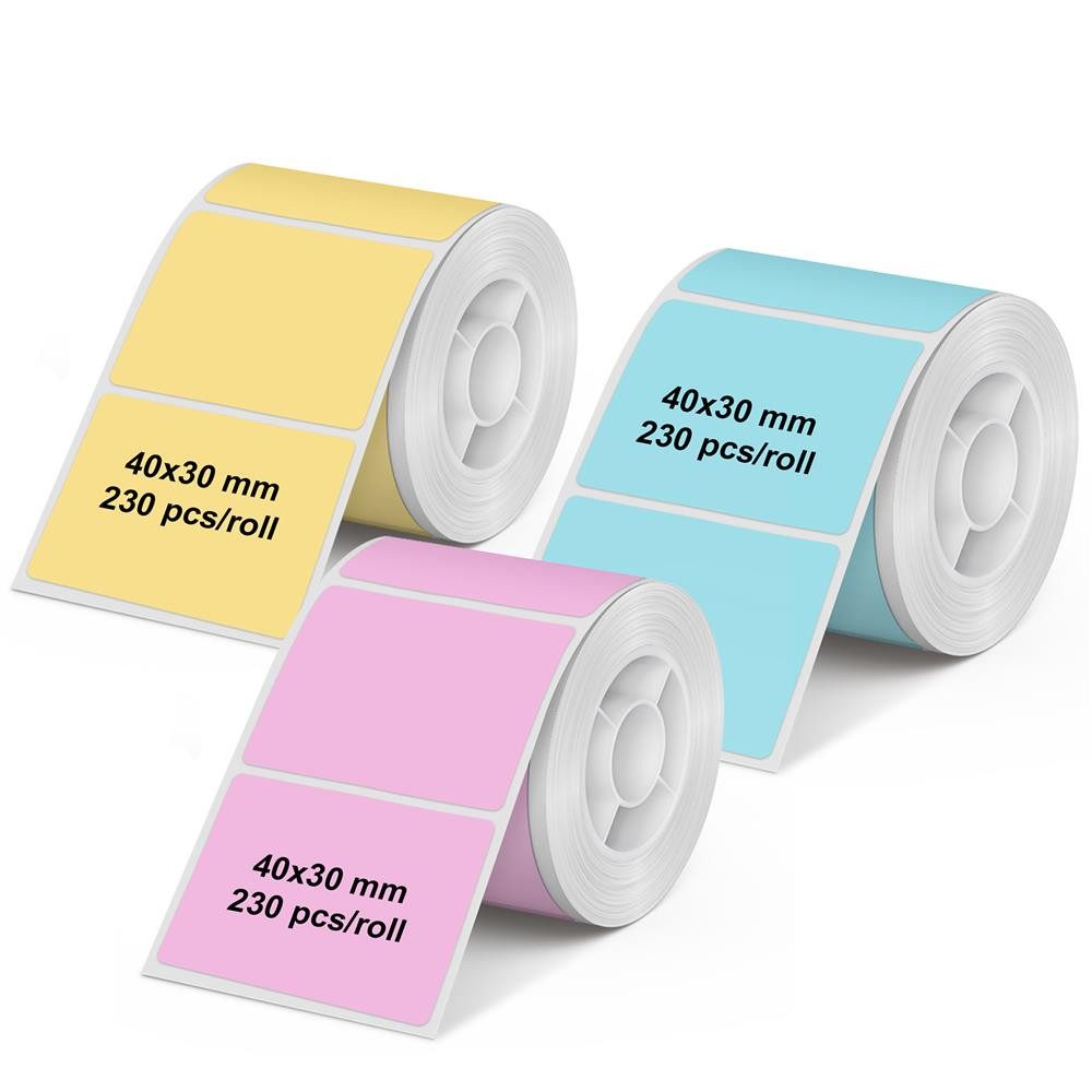 Olympia Etikettenrolle PM220 Mix Pack farbig, 3 Rollen, je 230 Etiketten, wasser-, öl- und abriebfest