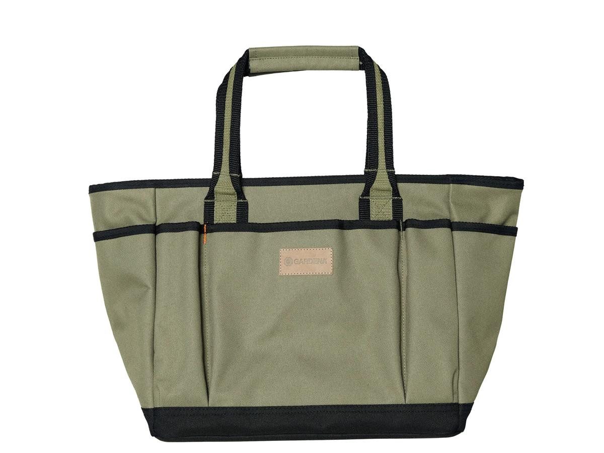 GARDENA Werkzeugtasche für Gartenwerkzeug mit mehreren Taschen, aus recycelter Kunstfaser, wasserabweisend