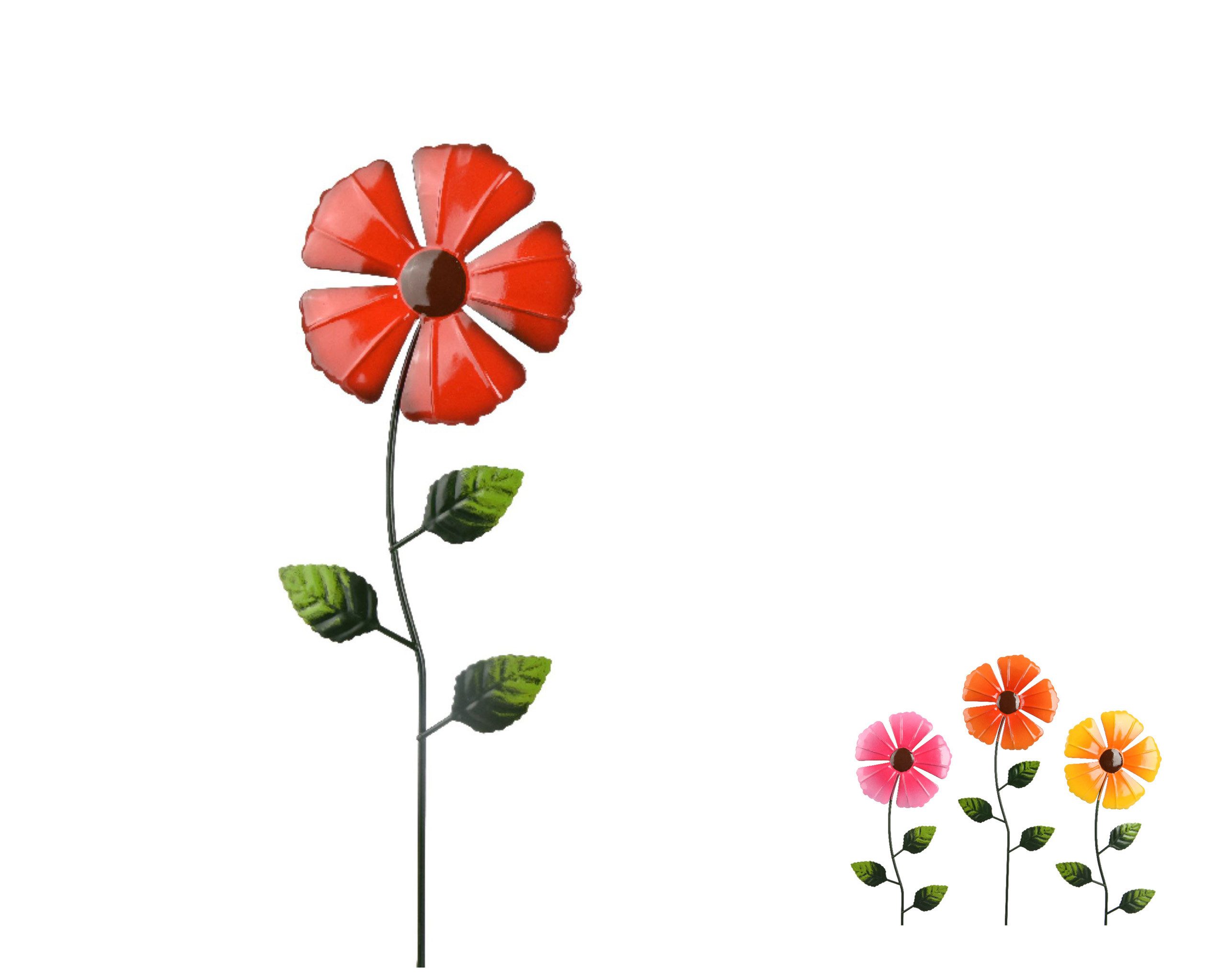 Decoris season decorations Gartenstecker Dekofigur Blume 55cm Metall Außendeko 1 Stück sortiert