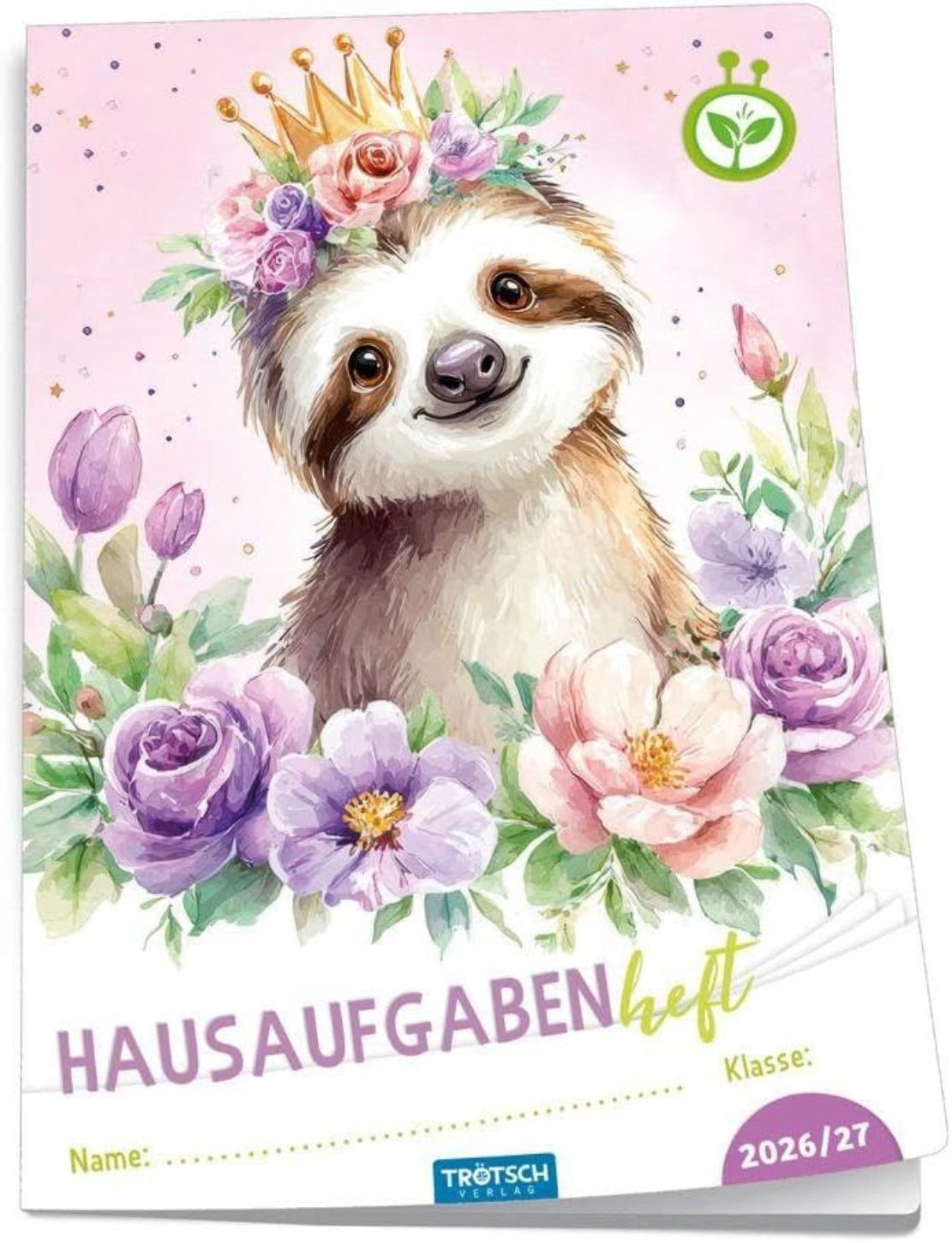Trötsch Verlag Schulheft TRÖTSCH Hausaufgabenheft Grundschule Faultier 2026/27