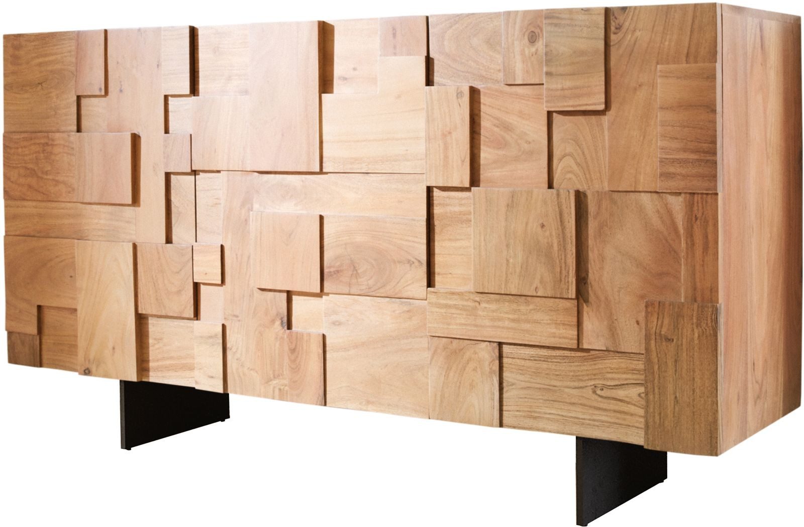 DELIFE Sideboard Puzzle, Akazie Natur 145 günstig online kaufen