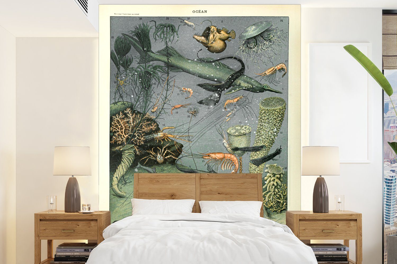 MuchoWow Fototapete Meer - Korallen - Natur, Matt, bedruckt, (4 St), Montagefertig Vinyl Tapete für Wohnzimmer, Wandtapete | Fototapeten
