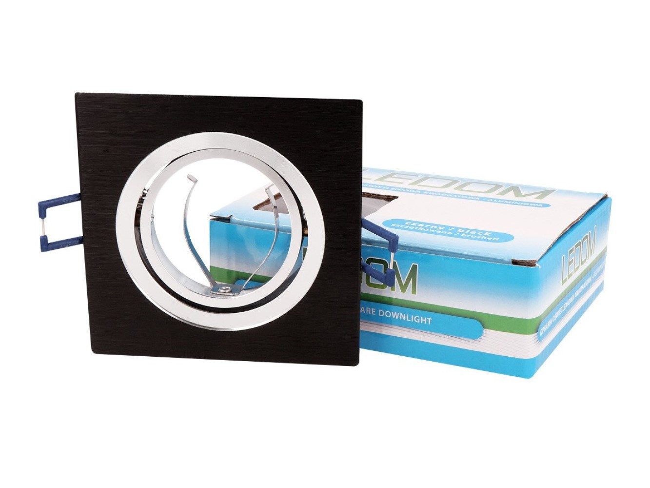 LED-Line LED Einbaustrahler LEDOM Einbaustrahler max. 35W Spot schwenkbar IP20 Downlight schwarz, Kein Leuchtmittel enthalten, schwarz gebürstet