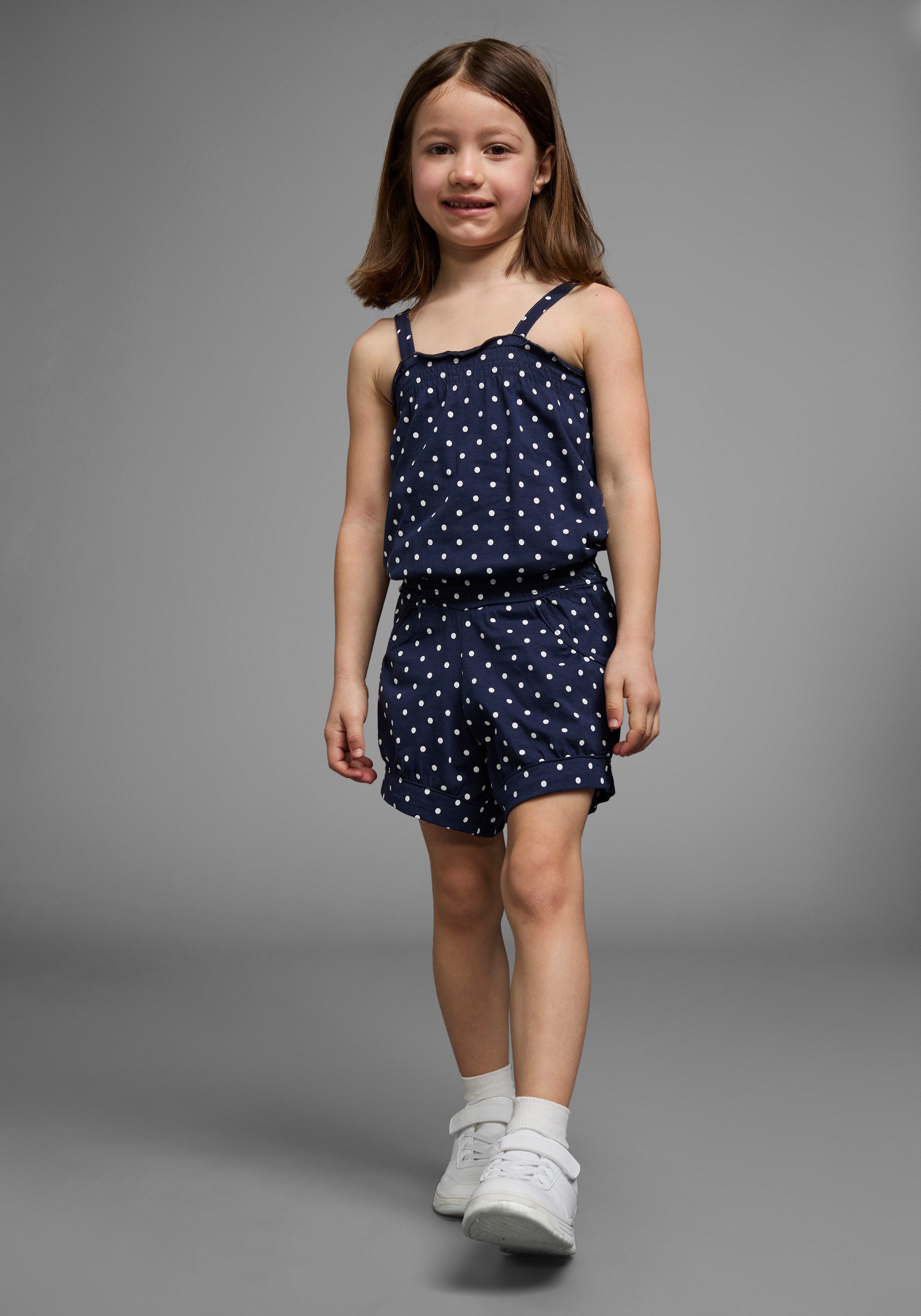 KIDSWORLD Kurzoverall für kleine Mädchen niedlich gepunktet