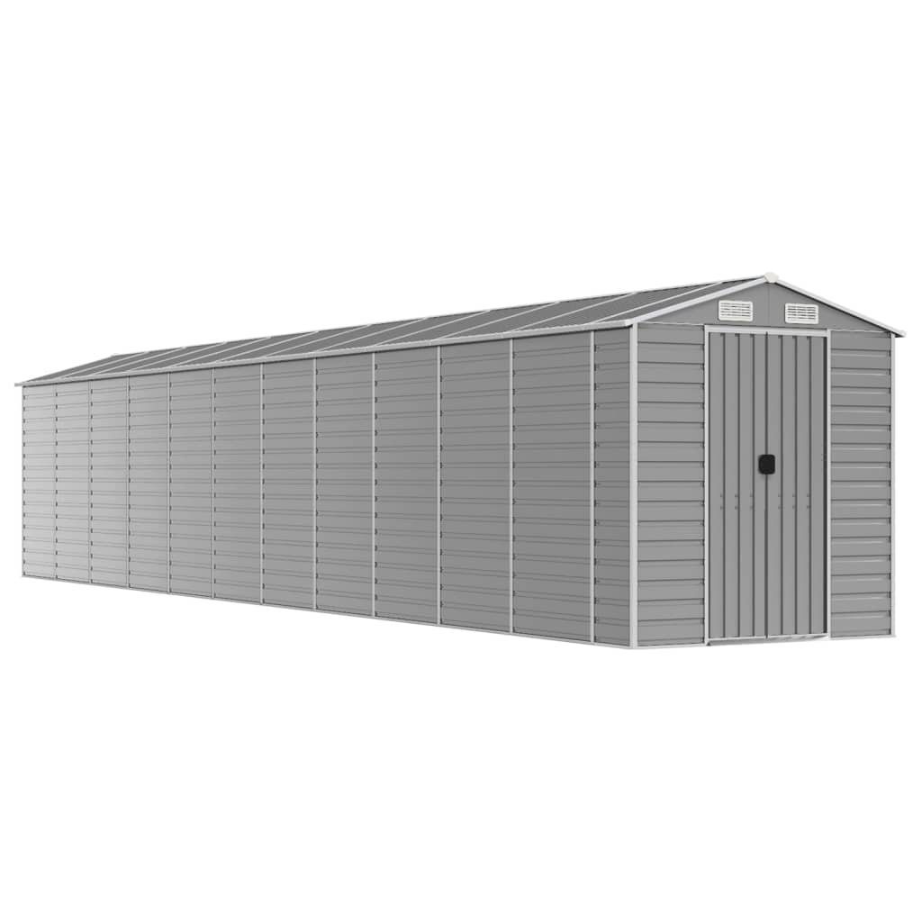 vidaXL Garten-Geräteschrank 191 x 980 x 198 cm Gerätehaus Hellgrau 191x980x198 cm Verzinkter Stahl