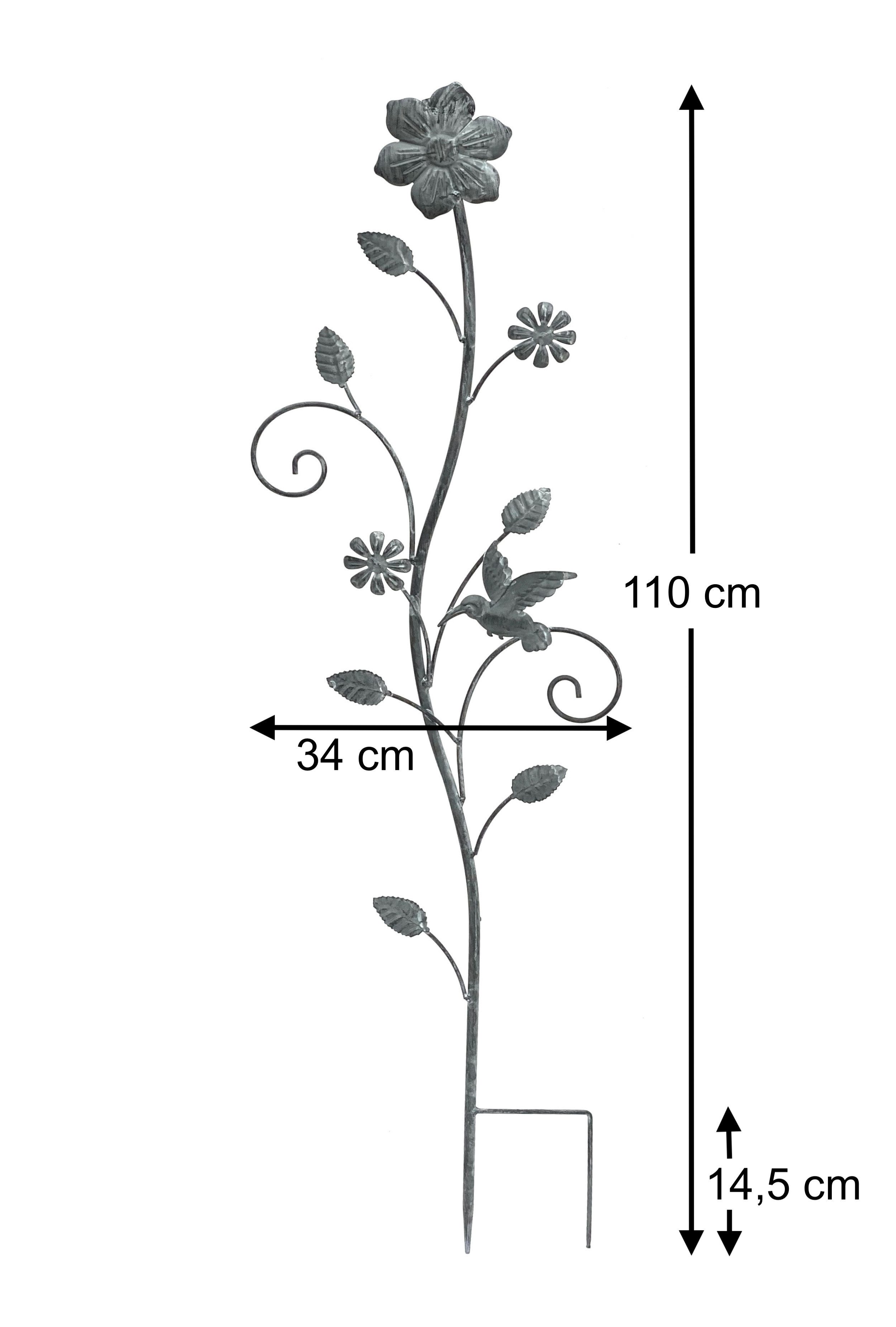 Thumbnail - DanDiBo Rankhilfe mit Blumen Rankgitter aus Metall H-110 cm Kletterhilfe 96014, Ranke für Kletterpflanzen Vintage