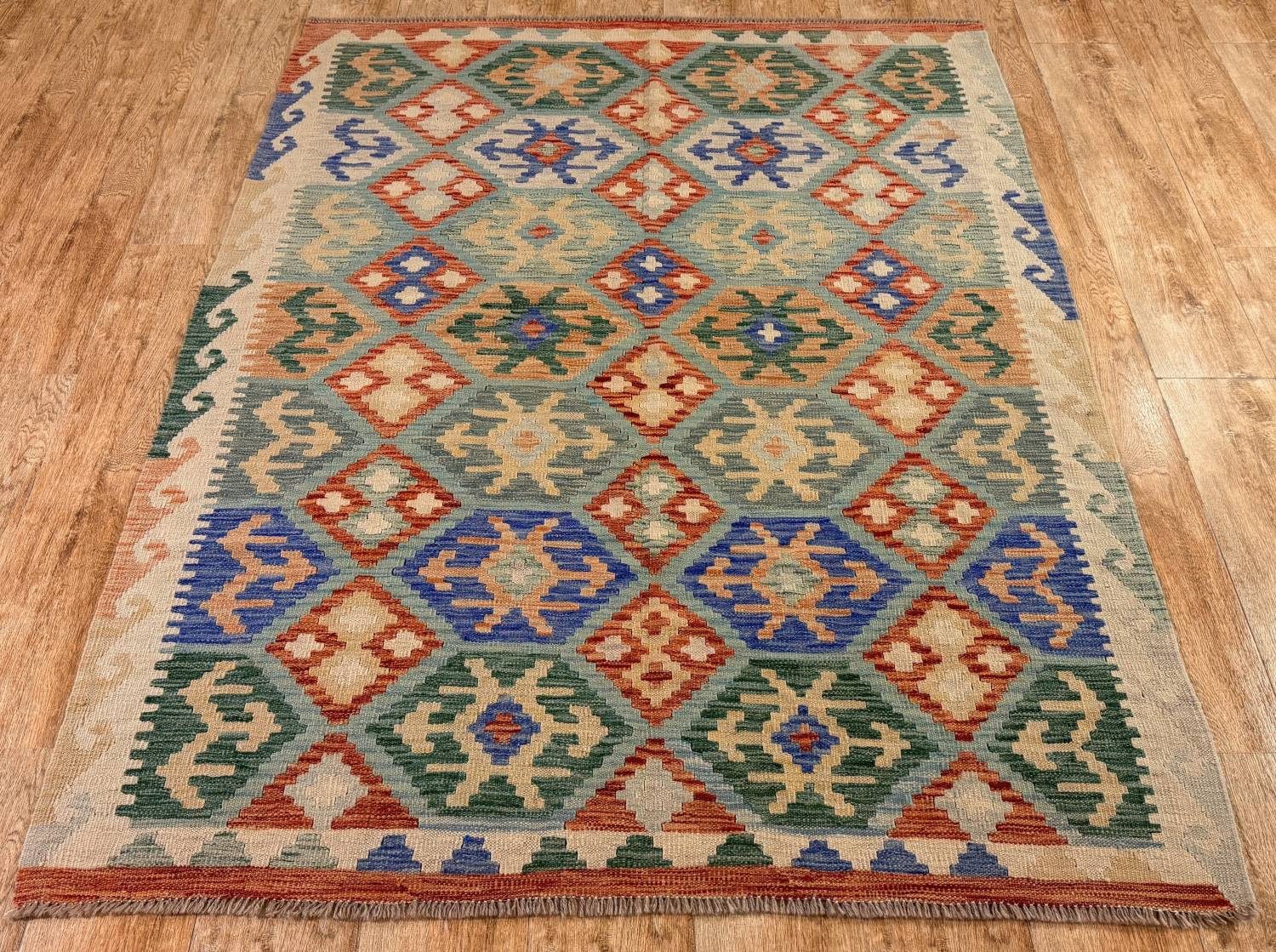 Rug Studios Teppich KELIM ORIGINAL HANDGEARBEITET, Rechteckig, Höhe: 5 mm, Handgefertigt, 153 x 194 cm, Multi
