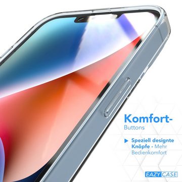 EAZY CASE Handyhülle Slimcover Clear für Apple iPhone 14 6,1 Zoll, durchsichtige Hülle Ultra Dünn Silikon Backcover TPU Telefonhülle Klar