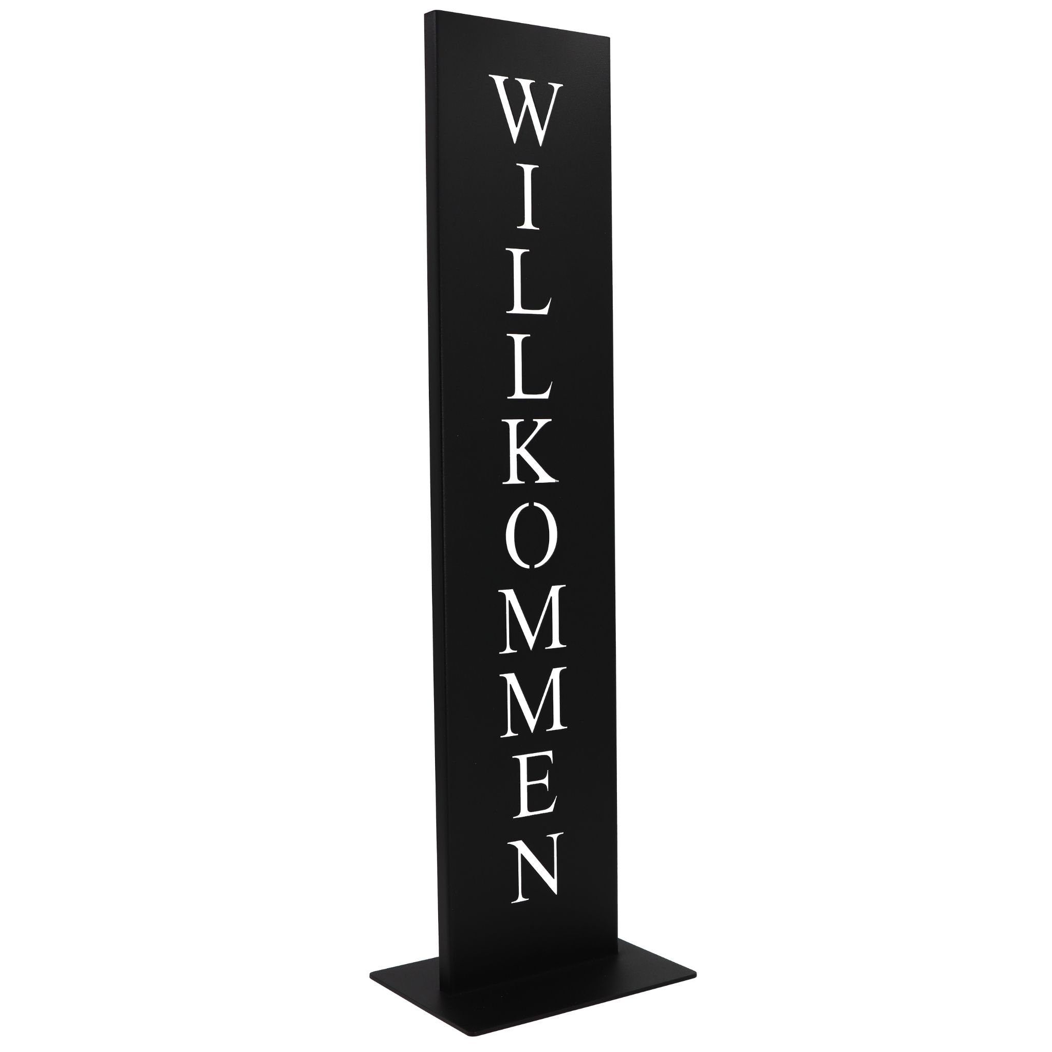Dekoobjekt Willkommen Deko Schild schwarz oder in Edelrost für Garten und Haus