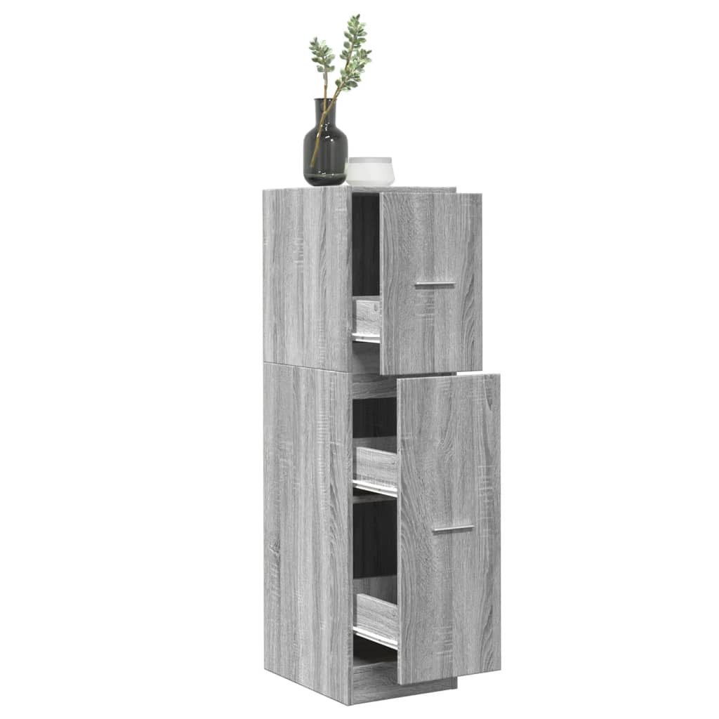 vidaXL Mehrzweckschrank vidaXL Apothekerschrank Betongrau 30x41x118 cm Holzwerkstoff
