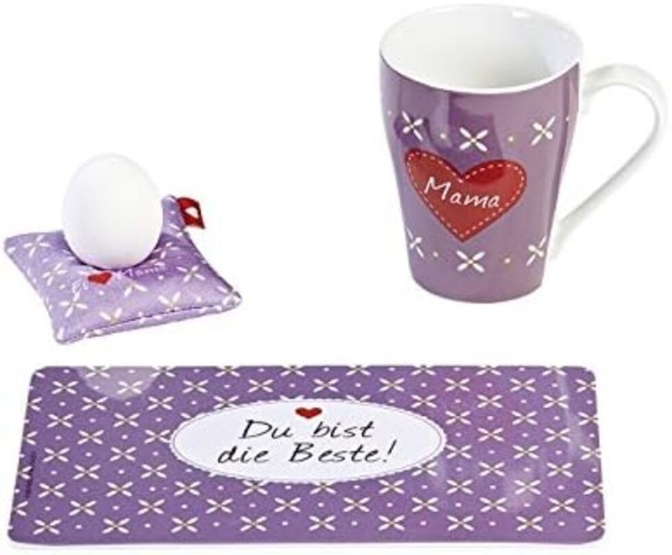 Geda Labels GmbH Frühstücks-Set 3-teilig Frühstückset Du bist die Beste (1-tlg)