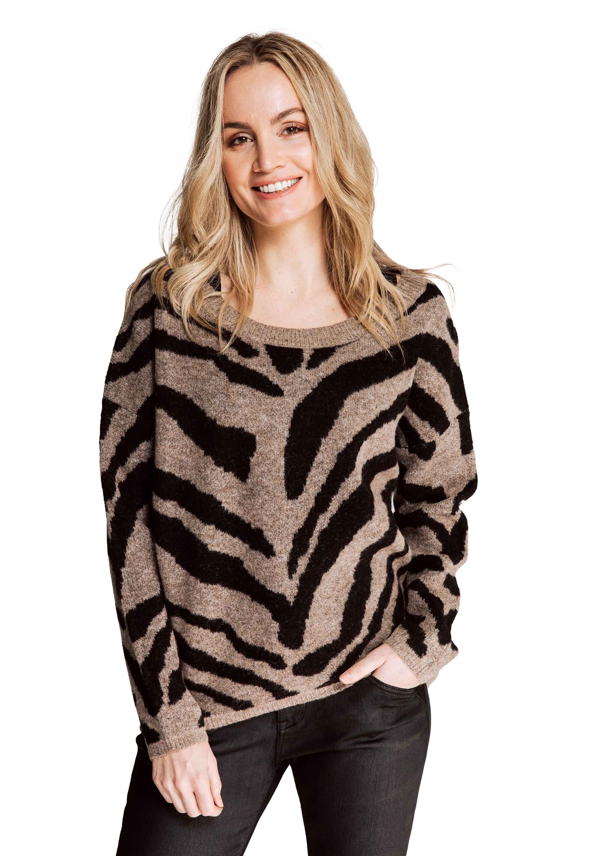 Zhrill Sweatshirt Sweater NINA Braun (0-tlg) brown