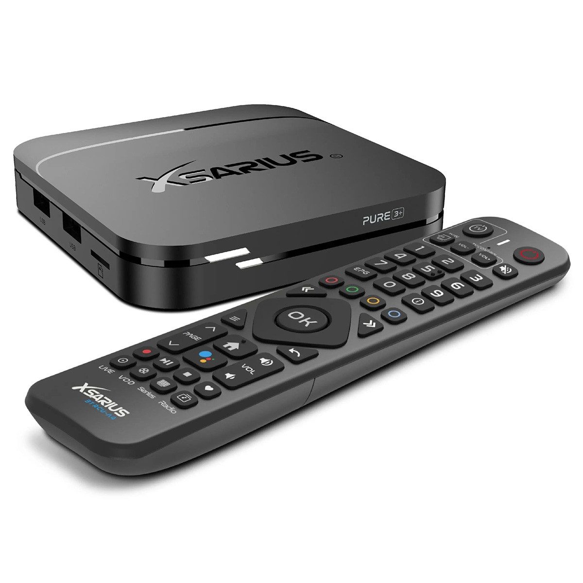 Xsarius PURE 3+ 4K UHD Android 11 Dual-WiFi Schwarz IP Netzwerk-Receiver