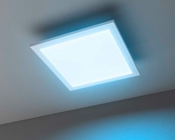 casa NOVA LED Deckenleuchte COLORES, B 60 x T 60 cm, 1-flammig, Weiß, LED fest integriert, Warmweiß, Neutralweiß, Tageslichtweiß, RGB-Farbwechsel, LED Deckenlampe, mit Fernbedienung