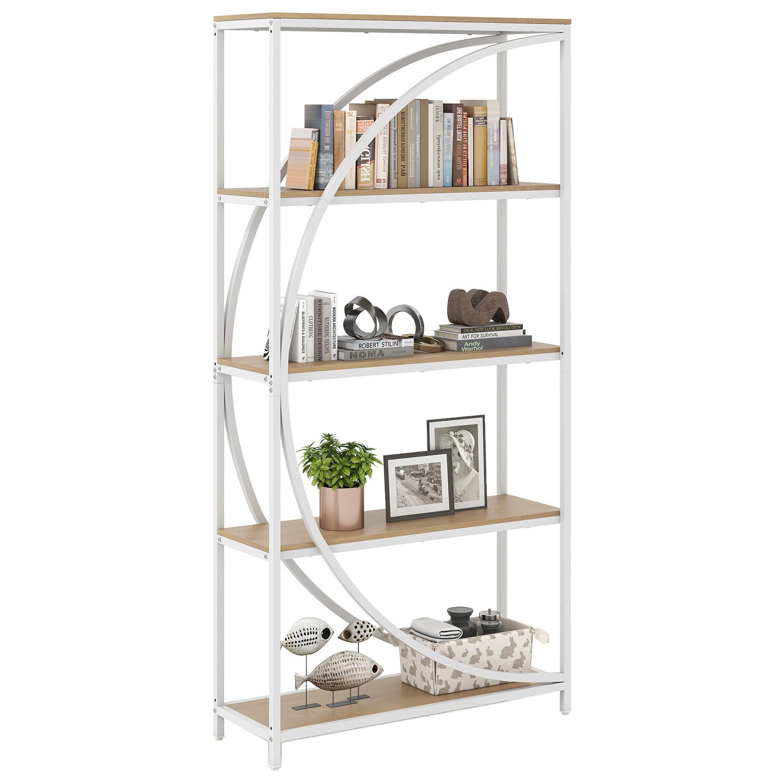 COSTWAY Bücherregal, 1-tlg., geometrisches Büroregal Metallrahmen 86 x 30 x günstig online kaufen