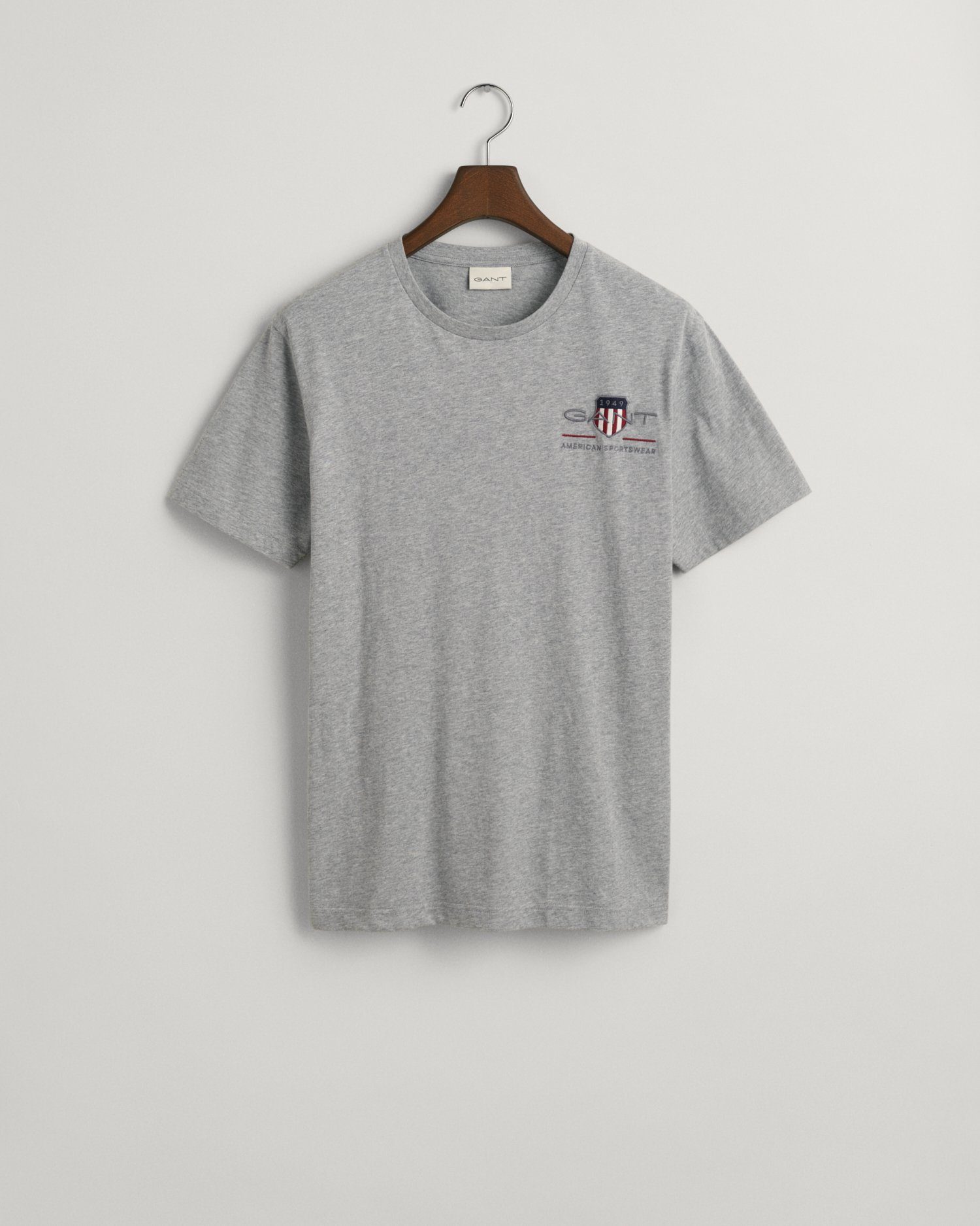 den T-SHIRT 1980er-Jahren Archiv aus melange EMB SS grey Gant inspiriert von T-Shirt SHIELD ARCHIVE REG dem
