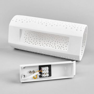 Lindby LED Deckenleuchte Jiru, dimmbar, Leuchtmittel nicht inklusive, Modern, Gips, Metall, weiß, 1 flammig, E14, LED Lampe