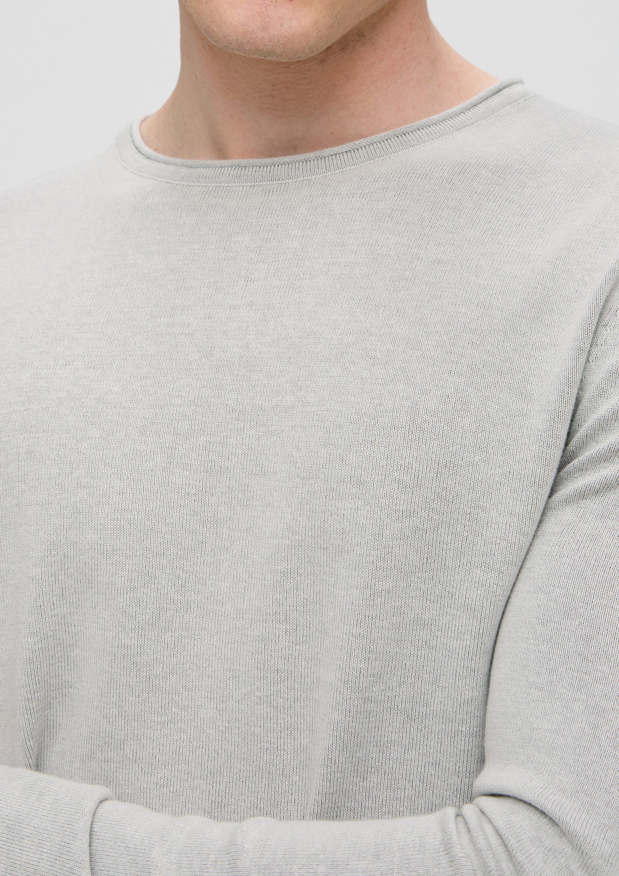 QS Longpullover Strickpullover Strickpullover mit Rollsaum