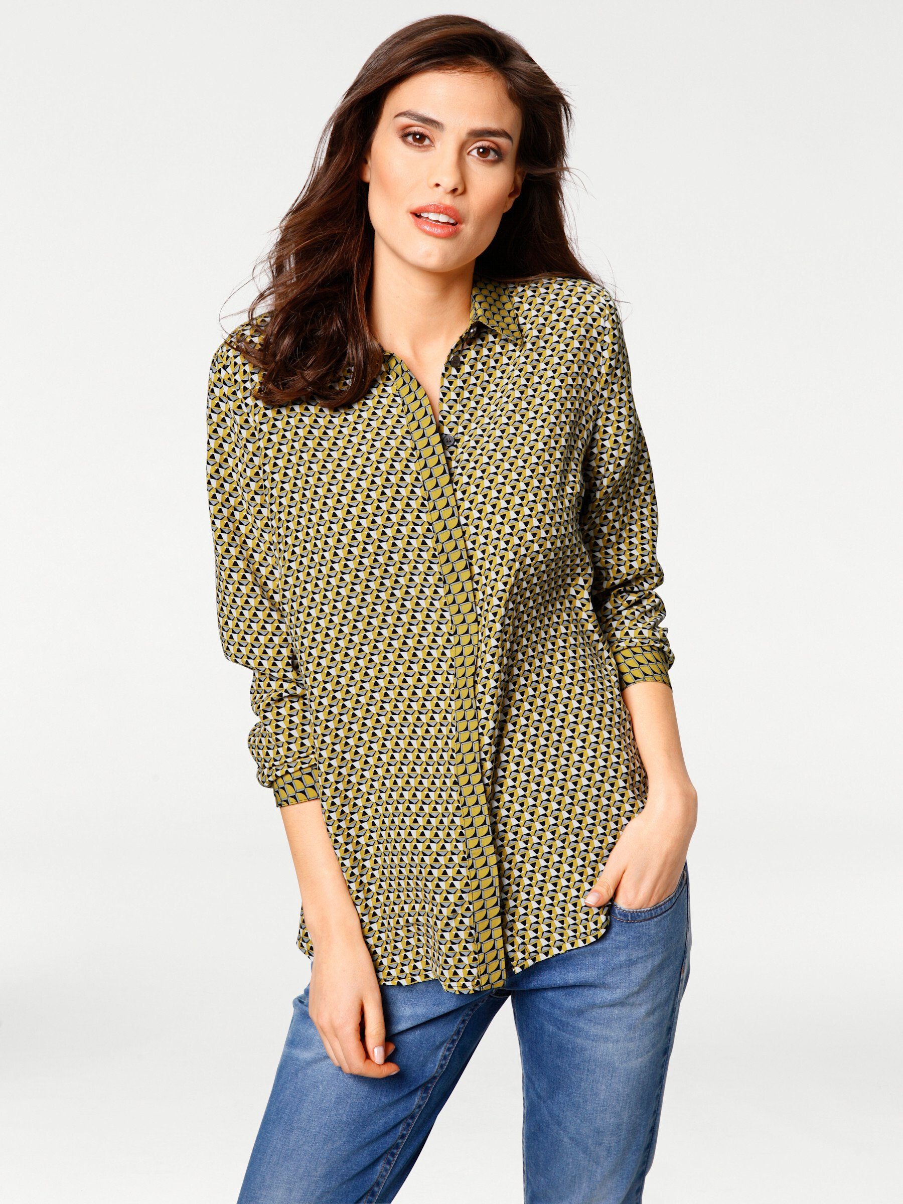 heine Klassische Bluse Druckbluse Langarm