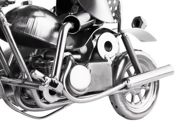BRUBAKER Dekofigur Schraubenmännchen Motorrad mit Beiwagen (1 St), kunstvolle Metallskulptur für Motorradfahrer*innen und Motorradfans, Metallfigur