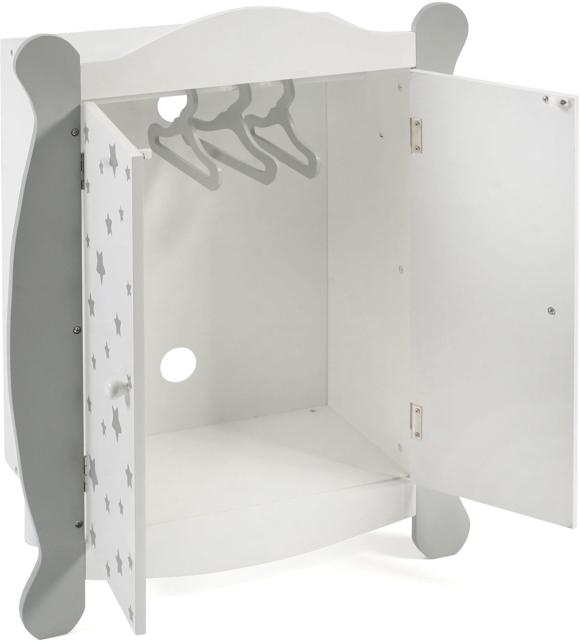 CHIC2000 Puppenkleiderschrank Stars Grau