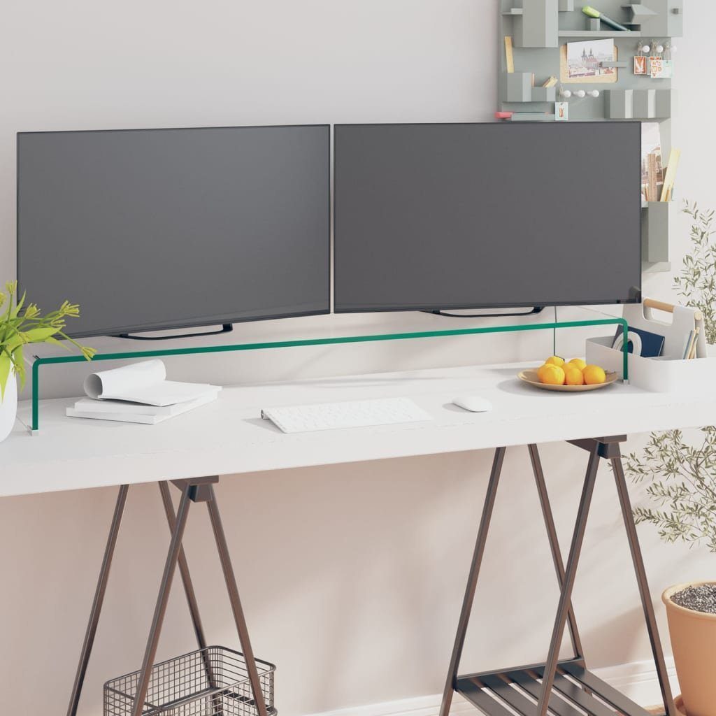 furnicato TV-Schrank TV-Tisch/Bildschirmerhöhung Glas Transparent 120x30x13 günstig online kaufen