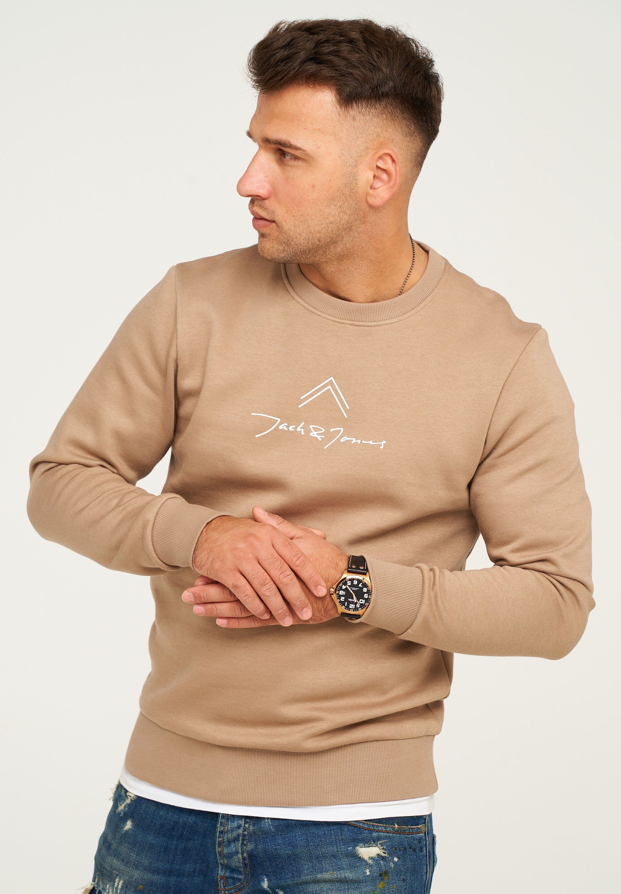 Jack & Jones Sweatshirt LABO SWEAT CREW NECK Rundhals Pullover mit Print Ba günstig online kaufen