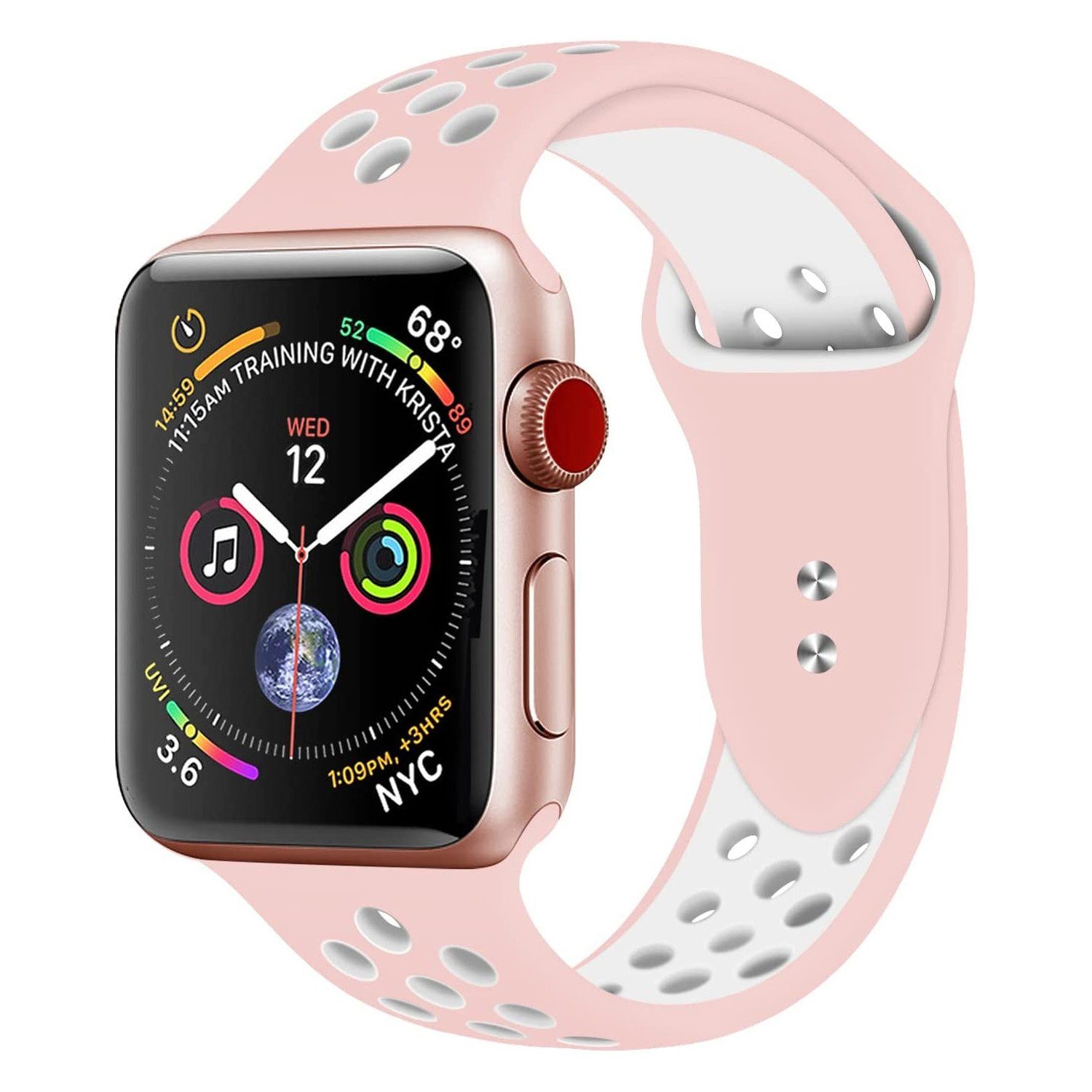 Smartwatch-Armband Series Armband zggzerg Apple Watch Ultra mit 8, Sport SE Rosa und Kompatibel