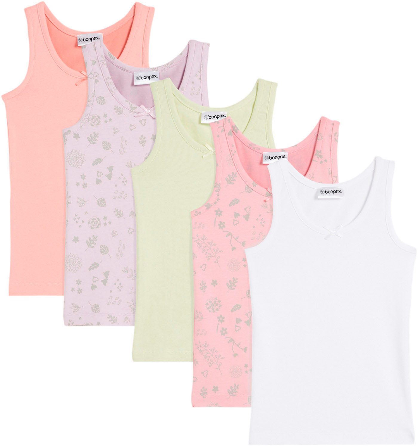 bonprix Unterhemd (Packung, 5-St., 5) im 5er-Pack, aus Baumwolle und Elasthan, bequeme Passform