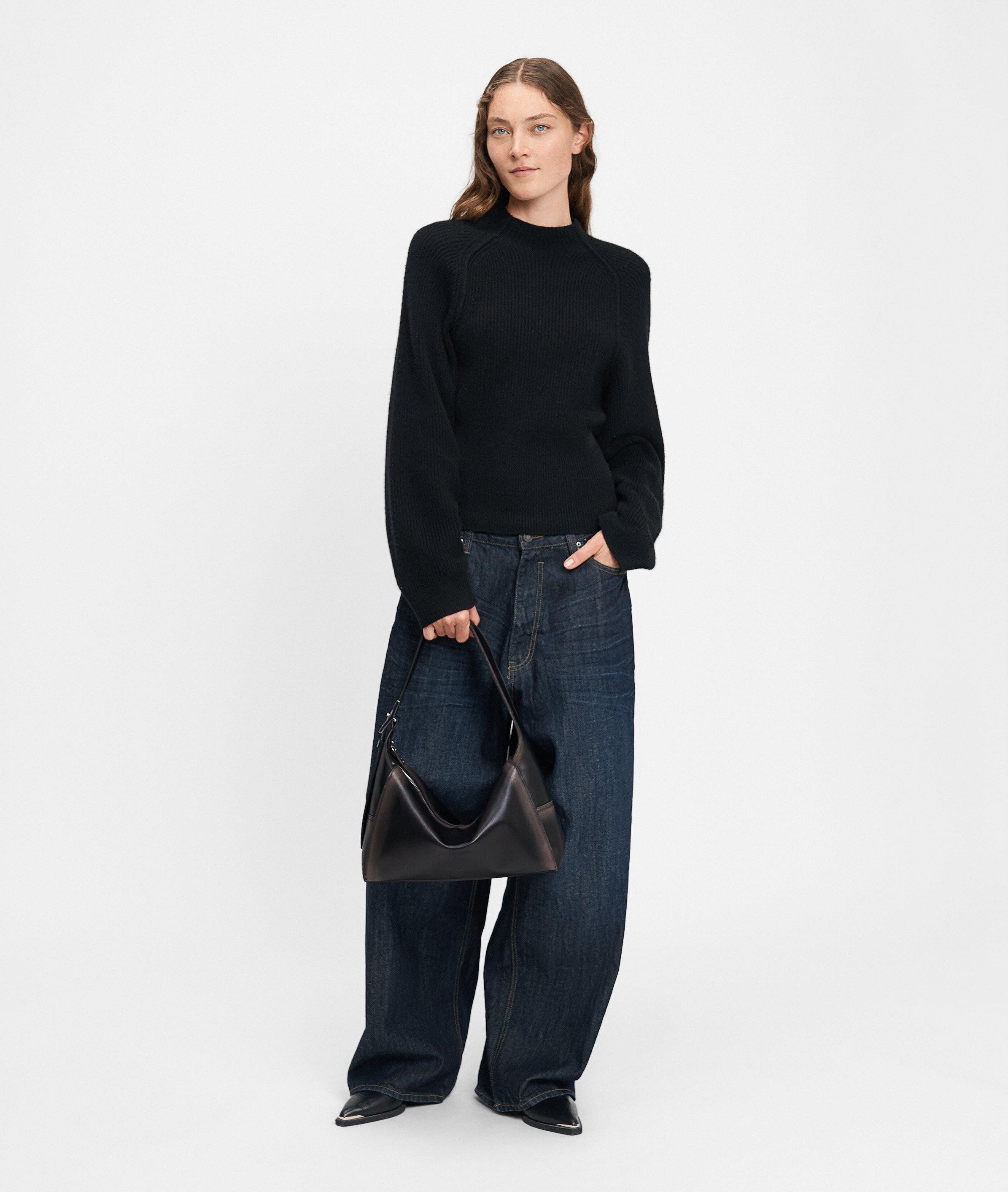 Liebeskind Berlin Schultertasche Lou Hobo M, Geräumige Schultertasche aus Rindsleder