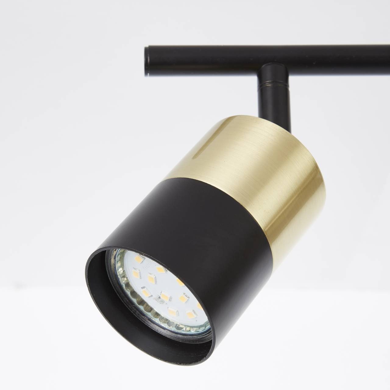 Spotrohr Lampe 2x Brilliant GU10 Maribel Maribel, messing PAR51, Deckenleuchte 2flg gebürstet/schwarz