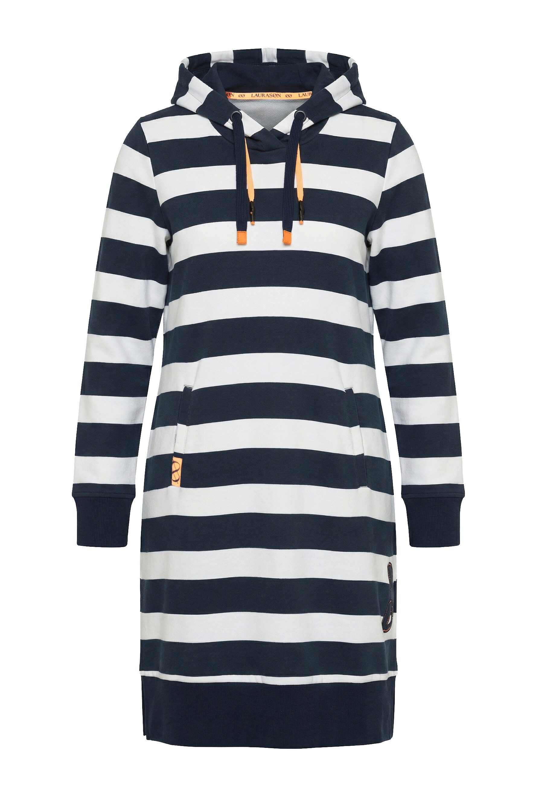 Midikleid Sweatkleid mit Ringel KapuzeOEKOTEX