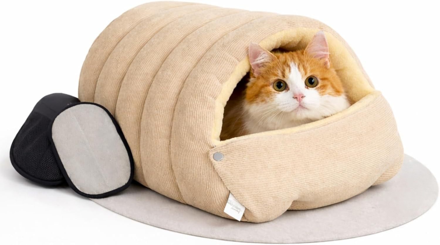 LaCute Tierbett Katzenhöhle 2-in-1 faltbar Plüsch Katzenbett Haustierbett klein, Plüsch (Polyester), 2-in-1 Katzenhöhle faltbar Plüschbett für Katzen kleine Hunde