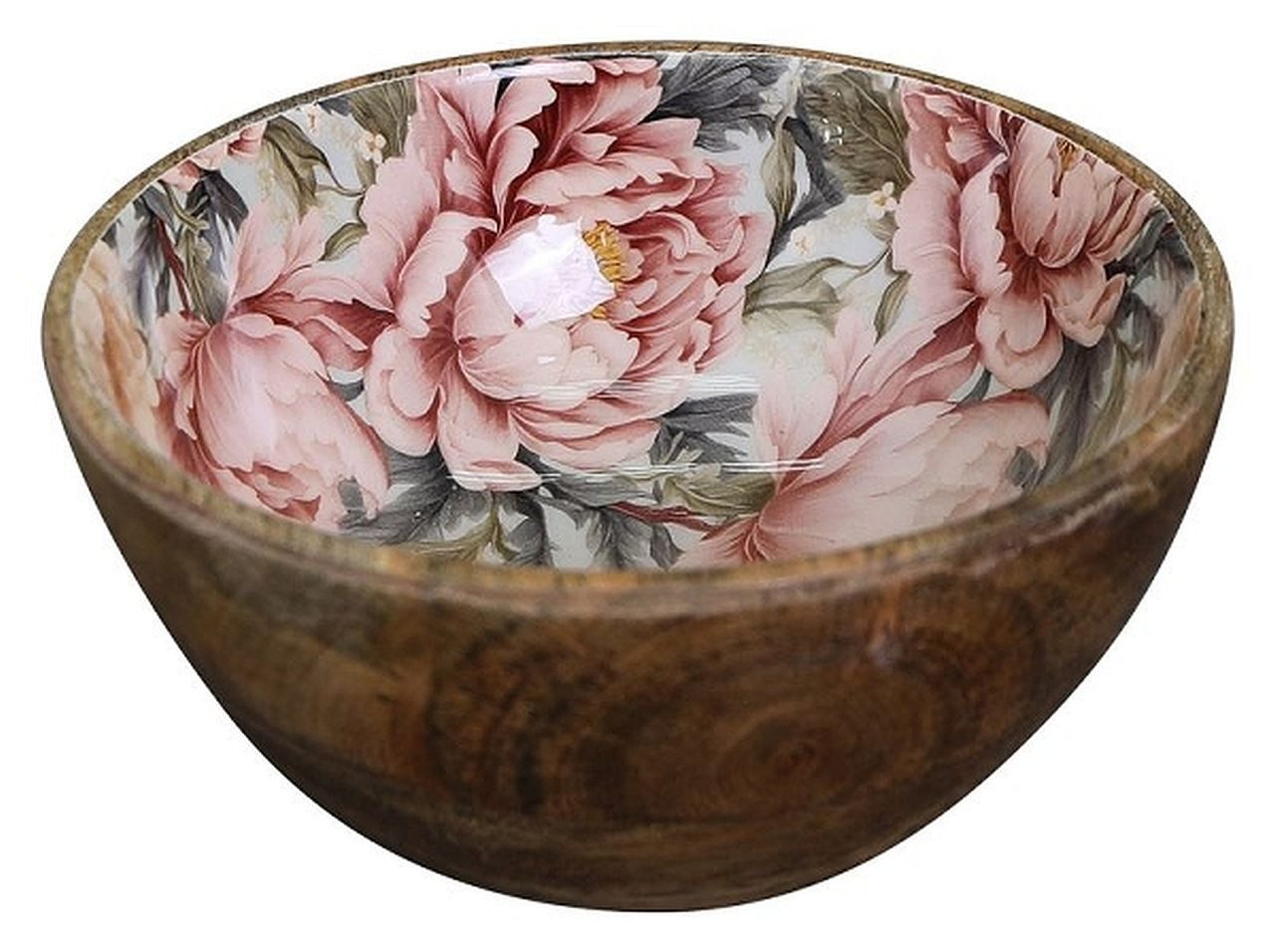 Exner GmbH Garten- & Wohnaccessoires Dekoschale Holzschale Mangoholz Les Fleurs – Deko- & Servierschale