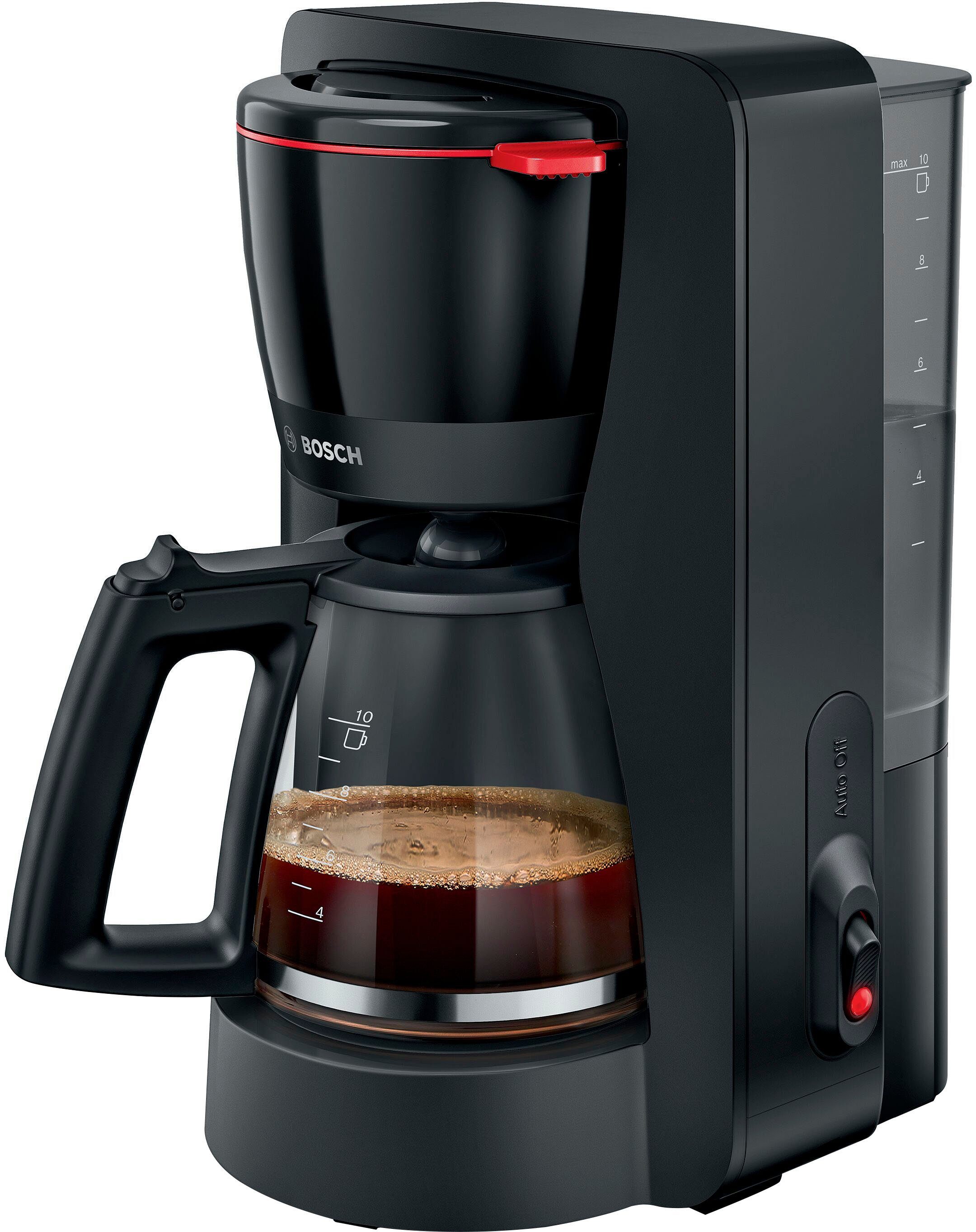 BOSCH Filterkaffeemaschine MyMoment TKA2M113, 1,25l Kaffeekanne, Papierfilter 1x4, für 10-15 Tassen, Glaskanne, 40min Warmhaltefunktion, 1200 W